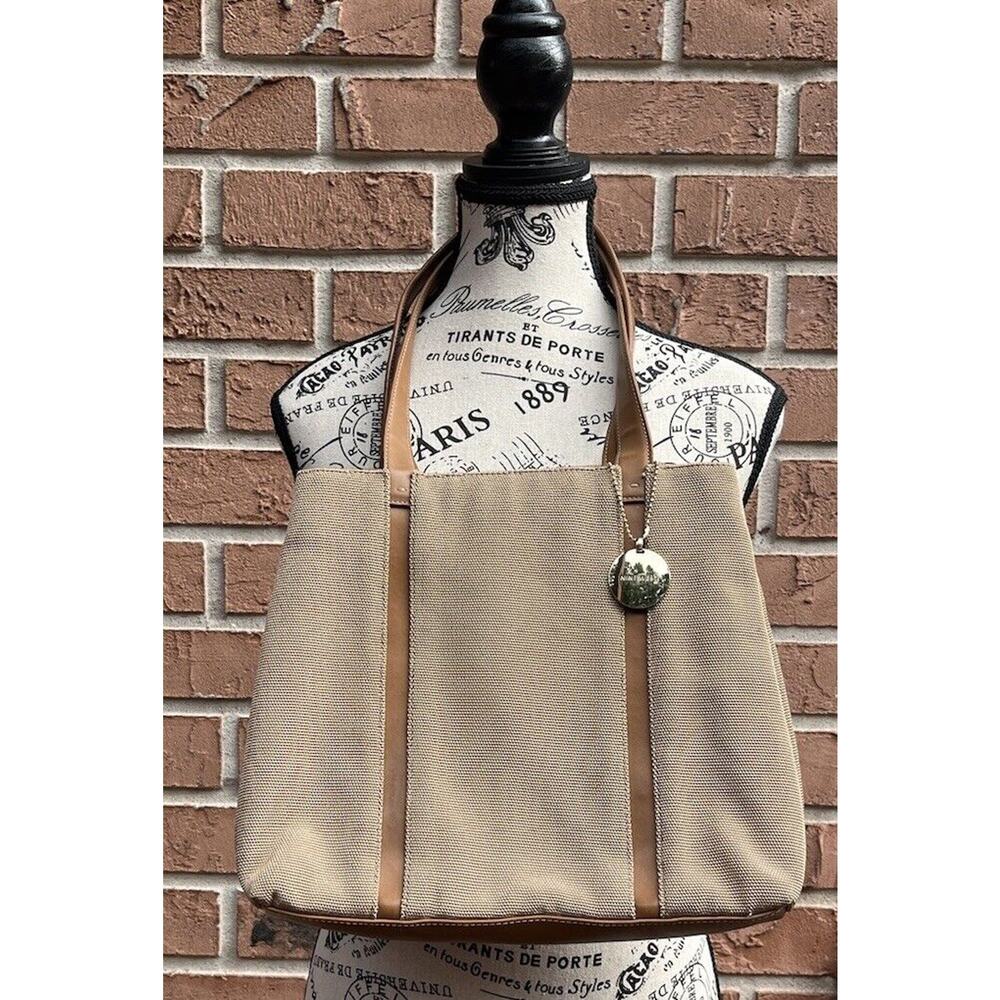 Women's 9 West Tan Brown Shoulder Double Handle Bag Tote